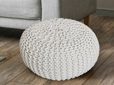 Joseph - Pouf - blanc - 100% coton recyclé - Ø 55 cm